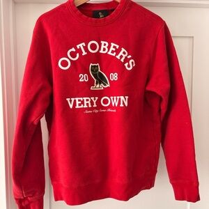 OVO Red Pullover Collegiate Crewneck